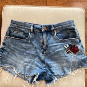 Blank NYC embroidered denim cutoff